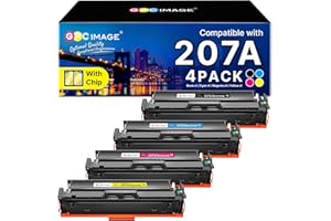 GPC Image 207A MFP M283fdw Toner avec Puce Compatible pour HP 207X 207A pour HP Color LaserJet Pro MFP M255dw M255nw M283fdn M283cdw M282nw W2210A W2211A W2212A (Noir Cyan Jaune Magenta, 4-Pack)