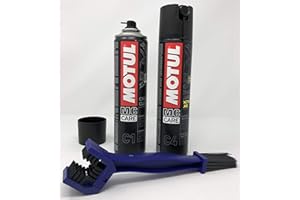 MOTUL MC Care Manutenzione Catena C1 Chain Clean 400ml C4 Chain Lube Road 400ml + Spazzola