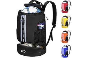 ONTYZZ Mochila de Futbol con Zapatillero Impermeable Mochila Deporte Mochila Multifuncional para Baloncesto Balonmano Voleibol Playa Piscina Yoga Baile Gimnasio Bolsa Cuerdas