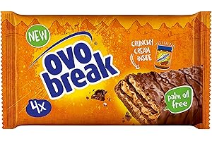 Ovomaltine OVO BREAK Waffel & Schoko-Riegel - knuspriger Snack mit dem unverwechselbaren Geschmack unserer beliebten Crunchy Cream, natürlich ohne Palmöl (4 x 39g)