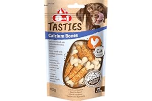 8in1 Huesos de Calcio de Calcio Tasties - Huesos pequeños envueltos con pechuga de Pollo, 85 g