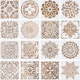 4 Stencil Mandala Per Pittura - Modelli Plastica 30x30cm Per Decorare Legno, Tessuto, Pareti - Foto 9