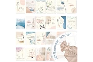 HappyArts® Affirmationskarten für Erwachsene DIN A6 | 24 Motive auf 12 Karten mit Beutel | Achtsamkeit Selbstliebe Mutmacher Karten Geschenk …