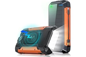 TOGAGA 42800mah Solar Powerbank, 22.5W USB C Wireless Solar Ladegerät mit 4 Outputs & Taschenlampe, Outdoor Externer Akku Kompatibel mit Smartphone iPhone Samsung Huawei Xiaomi Airpods iPad