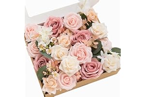 ‎LING'S MOMENT Ling's moment Künstliche Blumen Combo für DIY Hochzeit Blumensträuße Tafelaufsätze Arrangements Party Baby Shower Wohndekorationen (Vintage Blush)