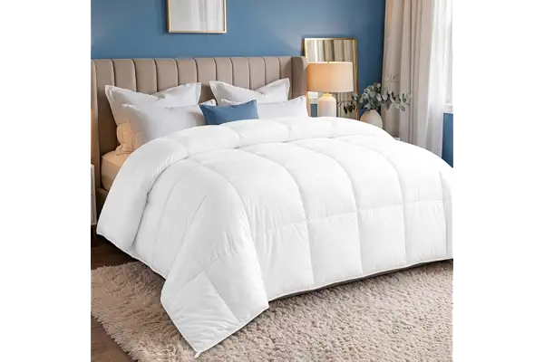 Utopia Bedding Edredón Ligero 200 g/m²,220x240cm,Cama 135/150,Blanco | Edredón Fresco y Transpirable De Que Transmite Ligereza, Ideal Para Un Sueño Cómodo y Reparador En Noches Cálidas