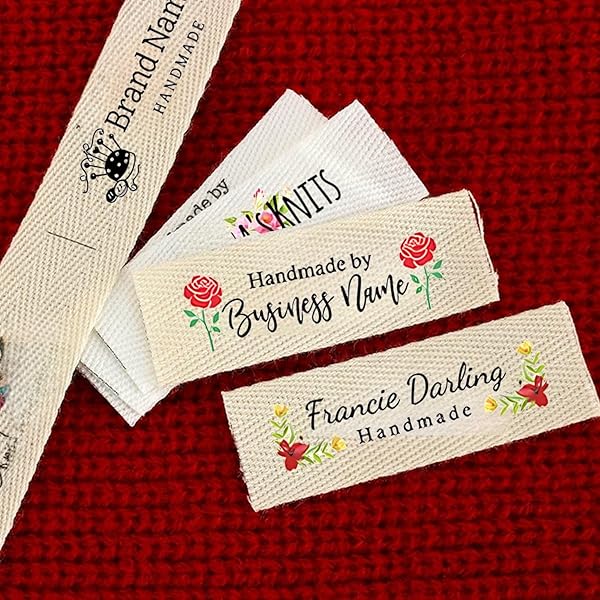 Etichette Tessuto Handmade 40 Pezzi - Per Cucire Su Vestiti Fai Da Te, Modello Beige Mix 4 - Foto 2