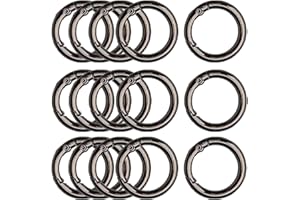 XCSJ 15pcs Moschettone Rotondo In Nero 40mm Moschettone Tondo Rotondi Con Moschettone a Scatto Gancio Fibbia Portachiavi-O Anello Moschettone Per Portachiavi, Borsa, Gioielleria, Fai Da Te (40mm)