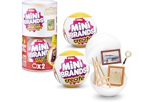 Mini Brands Create Mini Masterpieces Series 1, Capsule 2 PACK by ZURU, Real Miniature Masterpiece Creations Collectible Toy, Capsules of Mystery