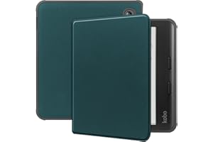 Vakarey pour Kobo Libra Colour Coque,Ultra Mince avec Housse de Réveil/Sommeil Automatique pour Kobo Libra 2 Étui 7 Pouces,Vert