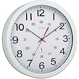 Acctim Wall Clock Radio Controlled 30cm Wht 74172, White, 36 5 cm