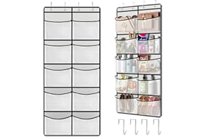JINXIAN 1 Pezzi Organizer Armadio da Appendere con 10 Tasche a Rete e 4 Ganci Organizer Borse Armadio Porta Scarpe Salvaspazio Portaoggetti da Parete per Soggiorno Cameretta Bagno