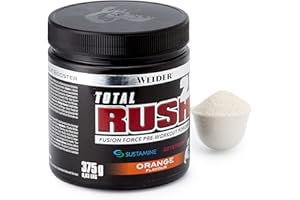 Weider Total Rush 2.0 Pre-Workout Formula, Orange, The Legal Pre-Workout, Focus + Power, Serious Pump, 15 servings