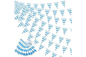 RCYHCY 30m Oktoberfest Deko Blau Weiß Girlande, 3 Stück 10m Oktoberfest Wimpelkette Bayrische Deko, Flagge 20 x 30 cm, Oktoberfest Girlande Wimpel für Oktoberfest Party Hausgarten Bar Bierzelte Bierfest