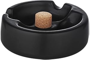 GERMANUS - Cenicero de Pipa con Pala y 2 bandejas para Pipa (cerámica), Color Negro