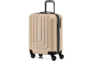 Flight Knight Lekka walizka kabinowa premium z twardą obudową, 8 kółek obrotowych, wbudowany zamek boczny i port USB, bagaż zatwierdzony dla ponad 100 linii lotniczych, w tym easyJet, Ryanair i