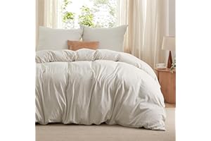Bedsure Bedding Funda Nordica 240 x 260 - Poliéster Microfibra Juego de Funda de Edredon 260x240 cm y 2 Fundas de Almohada 65x65 cm, Funda Nórdica con Cremallera ÖKO-Tex (Beige)