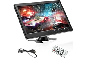 Rimoody 10.1” HDMI Monitor for Mini TV & Car Video Player & Computer Display TFT LCD Color Screen for Car Backup Camera & Home Security System Built in Speaker Support BNC/AVI/VGA/HDMI