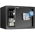 19L Fingerprint Security Cabinet Safe Box WASJOYE Electronic Personal Home Safe with Biometric Safety Fingerprint Key Lock for Office Hotel Jewelry Gun Safe Storage (25x35x25 cm)
