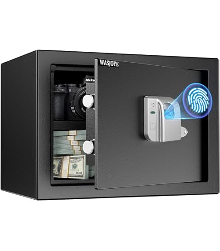 Grimtron Biometric Safe Box - (0.77 Cu. Ft.) Coffre Fort With Silent Mode, Backlit Keypad And - View #5