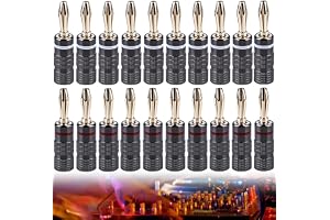 Vegena 20 stycken banankontakter 24k, högtalare banankontakter, 4 mm skruvbar, för högtalarkabel, förstärkare, AV-mottagare