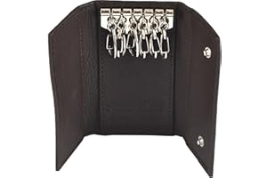 Ashford Ridge Real Leather Key Case Holder Card Wallet in 6 Colours Black Red Tan and Brown