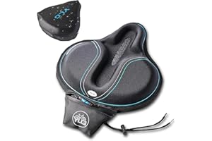YLG Memory Foam Bike Seat Cover for 11.8 * 11IN Cycling Saddle, Elastic and Soft, Make Men Women Feel Comfortable On Stationary/Cruiser/Indoor/Outdoor Padded Bicycle Cushion