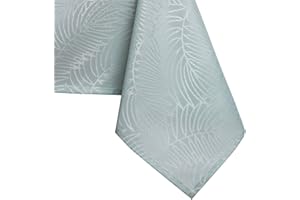 AmeliaHome Nappe Effet lotus déperlant Polyester Menthe Gaia 120x220 cm