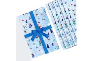Papel de Regalo Frozen, Papel de Regalo Infantil Frozen, Ubephant Frozen Papel Regalo Cumpleaños 5 Hojas, 51x75cm, para Cumpleaños de Niños, Almacenamiento de Fiestas, Decoración