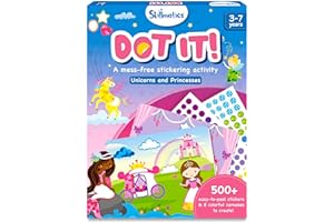 Skillmatics Dot It Sticker Art - Unicorns & Princesses, Mess-Free Fun for Kids, 500+ Stickers, Craft Kits, DIY Activity, Travel Toys, Gifts for Girls & Boys Ages 3, 4, 5, 6, 7