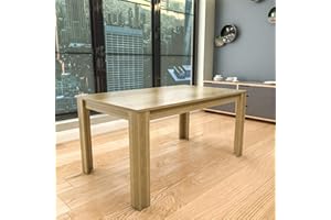 Vida Designs Medina 6 Seater Dining Table MDF Wood Rectangle Modern Kitchen Dining Room Furniture Unit, Oak