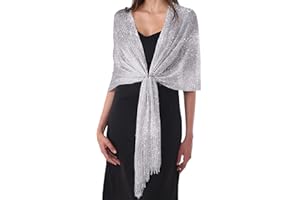 DiaryLook Stola scialle donna mantella elegante, coprispalle argento, stola oro elegante foulard con frange vintage disponibile In diversi colori per Matrimoni Cerimonia Sposa Festa