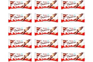 Deliex delicias de Extremadura. Pack 20 Kinder bueno. 40 Barritas rellenas de leche y avellanas cubiertas de chocolate KINDER BUENO (20)