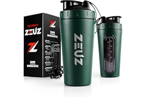 ZEUZ® Tasse à Shake en acier inoxydable de qualité supérieure – Shake Tasse - Sans BPA - 700 ml (Vert Mat)