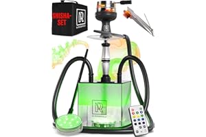 ‎M. ROSENFELD M. ROSENFELD Shisha Set Komplett To Go mit Tasche & Premium Zubehör – Kopf Set mit HMD, Mundstück, Aluminium Tauchrohr, Diffusor & Acryl Bowl Schwarz