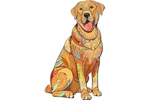 CHARMIBLE Wooden Puzzles for Adults, Labrador Dog Wooden Jigsaw Puzzles for Adults, Unique Animal Shape Puzzle Gifts, Wooden Puzzles for Family Game and Home Decor (25.5x42cm, 284pcs)