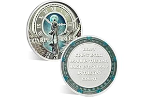 ACGZQY Moneda Memento Mori – Moneda de viaje en el tiempo Memento Vivere Moneda Carpe Diem Stoic EDC Challenge Coin para la práctica diaria – Medallones Amor FATI Recordatorio inspirador Token Regalos