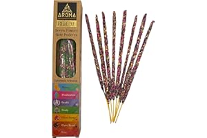 HOSTENATURA Incienso Orgánico Ritual 7 Poderes Aroma Incienso Artesanal - Cajita con 8 Barras de Incienso - 1 Hora duración