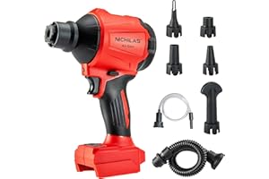 Nichilas Air Duster Vacuum Cleaner 2 in 1, Cordless Leaf Blower Cleaning Gun Brushless Duster Compatible with Milwaukee M18 Battery (Battery Not Included)