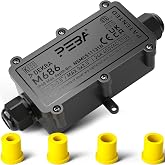 PEBA IP68 Waterproof Junction Boxes, Waterproof Cable Connector, 2-Way Outdoor Cable Connector Junction Box, Suitable for 4-1