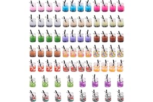 Craftdady 76pcs Mini resina Bolla di Latte Bottiglia di Tè Charms Perline Figurine Frutta Tea Collana Orecchino Pendenti Pendenti per Artigianato FAI DA TE, Vetro