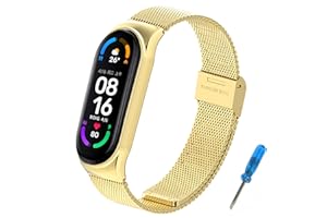 BDIG Cinturino Compatibile per Xiaomi Mi Band 5 Cinturino Mi Band 5, Regolabile in Acciaio Inox Watch Cinturino di Ricambio per Mi Band 5