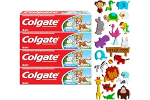 4 Pack Bundle - Colgate Kids Bubble Fruit Toothpaste, 4 x 50ml, Ages 2-5 Years (Packaging May Vary). A Hadco Bundle with Our Complimentary Puffy Sticker Sheet (Sticker Design Picked at Random)