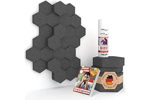 PolySound® RAW Akustikpaneele Jock - 26 Schallabsorber Elemente: 3 – 10cm mit extra guter Schalldämmung & Sprühkleber - Extremer Schallschutz für die Wand in deinem Büro - NRC 0.9