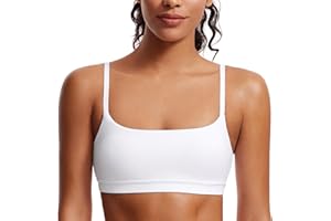 CRZ YOGA Biustonosz sportowy Butterluxe dla kobiet z regulowanymi ramiączkami typu spaghetti - dekolt w łódkę, bez fiszbin, usztywniany, do ćwiczeń jogi, krótki top