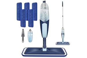 TRAV-ROUND Spray Mop for Cleaning Floors Microfiber Floor Mop Wet Dust Flat Mop with 5 Washable Pads and Refillable Bottle for Home Kitchen Wood Laminate Vinyl Ceramic Hardwood Tiles