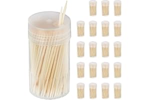 Relaxdays Cure-Dents en Bois Lot de 4000, Cure-Dents Fins, pour hygiène Dentaire, apéritif & Bricolage, Piques apéritifs