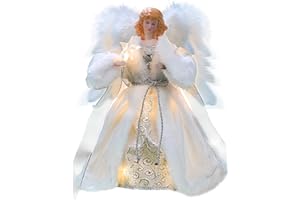 ‎CYRAFT Cyraft Christbaumspitze Engel mit automatisch schlagenden Flügeln – Weihnachtsbaumspitze beleuchtet in Weiß, 30 cm, mit Hellen LEDs & separat steuerbaren Flügeln, 6 Std. EIN / 18 Std. Aus