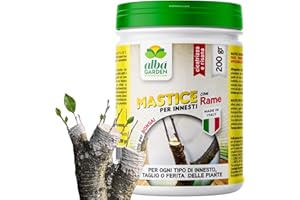 Albagarden - Mastice Per Innesti E Potature ++ Con Rame ++ Antibatterico Pasta Cicatrizzante Curativa Per Ferite Piante Alberi Arbusti Kit Bonsai X 200 Gr