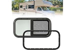 GEARMONSTER Wohnwagen Fenster, Caravan Seitenfenster, Wohnmobil Schiebefenster, Wohnwagen Fenster getönt mit Fliegengitter für Wohnmobile, Anhänger, 600x300mm Wohnwagenfenster
